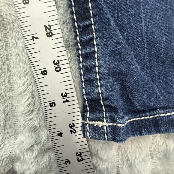 Miss Me Jeans Womens 34 Blue Mid Rise Easy Boot Boho Embroidered Dreamcatcher - Picture 7 of 13